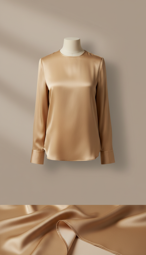 Blusa de Seda Arena Dorada ALMIREA