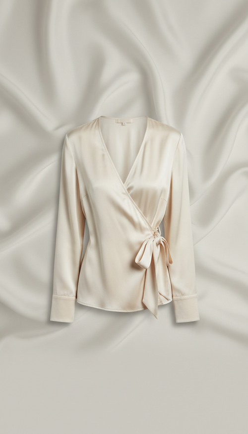 Blusa Cruzada de Seda Natural ALMIREA