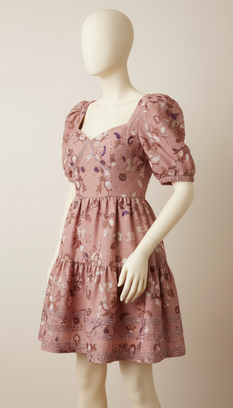 Vestido Mini Rosa Empolvado ALMIREA