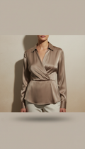 Blusa de Seda Taupe ALMIREA
